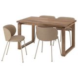 IKEA MÖRBYLANGA/KRYLBO yemek masası takımı meşe kaplama kahverengi vernikli/Tonerud koyu bej - 39615390
