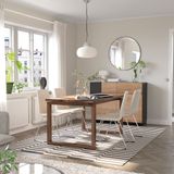 IKEA MÖRBYLANGA/LILLANAS yemek masası takımı meşe kaplama kahverengi vernikli-krom kaplama Gunnared bej - 59495103
