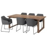 IKEA MÖRBYLANGA/TOSSBERG yemek masası takımı meşe kaplama kahverengi-gunnared koyu gri - 09569323