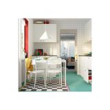 IKEA mutfak masası takımı, beyaz, 4 sandalyeli, açılabilir, 84/120x74 cm