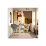IKEA mutfak masası takımı, beyaz- bej/gri, 4 sandalyeli, sabit, 107 cm