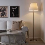 IKEA MYRHULT/KRYSSMAST yer lambası beyaz-nikel kaplama - 49385992