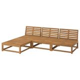 IKEA NAMMARÖ 3'lü bahçe kanepesi ve ayak uzatma taburesi açık kahverengi - 39607521