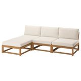IKEA NAMMARÖ 3'lü bahçe kanepesi ve ayak uzatma taburesi açık kahverengi - 59607520