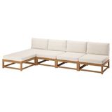 IKEA NAMMARÖ 4'lü bahçe kanepesi ve ayak uzatma taburesi açık kahverengi - 29607593
