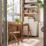 IKEA NAMMARÖ masa ve katlanabilir sandalye seti açık kahverengi - 79533868