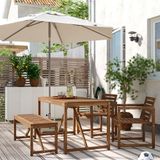 IKEA NAMMARÖ yemek masası-sandalye-bank seti açık kahverengi - 39544374