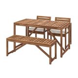 IKEA NAMMARÖ yemek masası-sandalye-bank seti açık kahverengi - 89505394