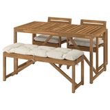 IKEA NAMMARÖ yemek masası-sandalye-bank seti açık kahverengi - 89575235