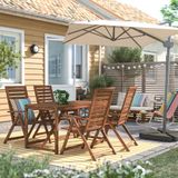 IKEA NAMMARÖ yemek masası ve ayarlanabilir sandalye seti açık kahverengi - 69544396