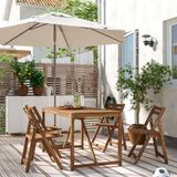 IKEA NAMMARÖ yemek masası ve katlanabilir sandalye seti açık kahverengi - 19544723