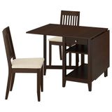 IKEA NASINGE mutfak masası takımı koyu kahve kayın kaplama-Klinda açık bej - 09597095