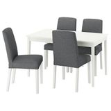 IKEA NASINGE/BERGMUND mutfak masası takımı beyaz-gunnared orta gri - 89596935