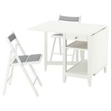IKEA NASINGE/FRÖSVI mutfak masası takımı beyaz-knisa açık gri - 89596997