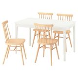 IKEA NASINGE/HÖGVED mutfak masası takımı beyaz-huş kaplama - 89610149