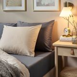 IKEA NATTJASMIN lastikli çarşaf koyu gri - 10442677