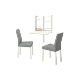 IKEA Norberg Kattıl Beyaz Knisa Açık Gri 2 Sandalyeli Mutfak Masası