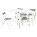 IKEA NORDEN/FRÖSVI mutfak masası takımı beyaz-knisa açık gri - 89568819