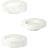 IKEA Ofanlight Beyaz 18 Parça Feldispat Porselen Yemek Takımı