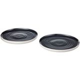 Ikea Ombonad Tabak Seti, 26 Cm Gri Renk 2’Li Rustik-Stoneware Servis Sunum Tabağı