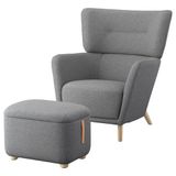 IKEA OSKARSHAMN Tibbleby Bej Gri Berjer ve Puf