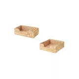 IKEA Peçetelik 2'li Set Hasır 22x13 Cm Ve 18x18 Cm Su Sümbülü Dekoratif Düzenleyici