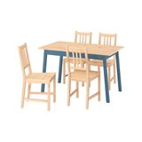 IKEA PINNTORP mutfak masası takımı açık kahverengi boyalı-mavi boyalı çam - 79648058