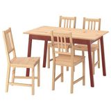 IKEA PINNTORP mutfak masası takımı açık kahverengi-kırmızı - 89570186