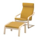 IKEA POANG sallanan koltuk ve ayak uzatma taburesi kelinge koyu sarı-huş - 29617728