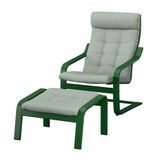 IKEA POANG sallanan koltuk ve ayak uzatma taburesi koyu yeşil-gunnared açık yeşil - 79625467