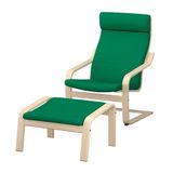 IKEA POANG sallanan koltuk ve ayak uzatma taburesi vissle parlak koyu yeşil-huş - 79625472