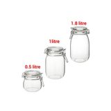 IKEA Premium 3 Adet Kavanoz Seti Kilitli Contalı Saklama Kavanozu 0,5 Lt + 1 Lt + 1,8 Lt
