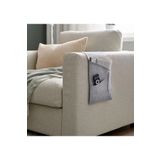 IKEA Premium Ürün Kaliteli Koltuk Kenarı Kumandalık 95x25 Cm Cepli Kolçak Kılıfı Gri Düzenleyici