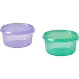 Ikea Pruta Plastik Saklama Kabı Seti Lila-Yeşil 0,3 Lt 2 Parça - 300 ml - 001-Renkli