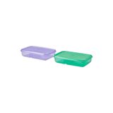 Ikea Pruta Saklama Kabı Seti Lila-Yeşil 22X14X5 cm 2 Parça
