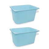 IKEA QUİCK 2 Adet Açık Mavi Çocuk Odası Eşya Oyuncak Saklama Kutusu 42x30x23 Cm 2'li Set Saklama Plastik