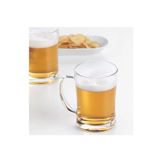 IKEA QUİCK 2 Adet Büyük Boy Kulplu Bira Bardağı Hacim 600 ml 2'li Set Bardak Şeffaf Yükseklik 14 Cm