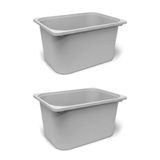 Ikea Quick 2 Adet Gri Çocuk Odası Eşya Oyuncak Saklama Kutusu 42X30X23 Cm 2'Li Set Saklama Plastik