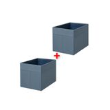 IKEA QUICK 2 Adet Saklama Kutusu, 35x25x25 cm, Mavi, Çok Amaçlı Dolap İçi Düzenleme