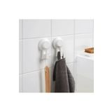 IKEA QUİCK 2 Adet Vantuzlu Duvar Askısı 10x6 Cm İkea 2'li Set Banyo Havlu Askısı Plastik Askı Beyaz
