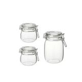IKEA QUİCK 3 Adet Kavanoz (1 Adet 1 litre ve 2 Adet 0.5 Litre) Sızdırmaz Kapak