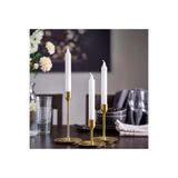 Ikea Quick 3 Adet Şamdan (Yükseklik 10, 15 Ve 20 Cm) 3'Lü Set Dekoratif Mumluk Metal Altın Renk