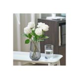 IKEA QUİCK 5 Adet Yapay Beyaz Gül Yükseklik 40 Cm 5'li Set Yapay Çiçek Dekoratif Bitki White Rose