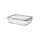 IKEA QUICK Cam Saklama Kabı, Plastik Kapaklı, Dikdörtgen, 3,1 Litre, 32x21x9 cm, Şeffaf