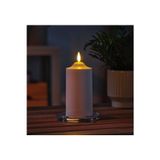 Ikea Quick Led'Li Blok Mum Yükseklik 14 Cm Dekoratif Led Aydınlatma Silindir Lamba Beyaz Plastik