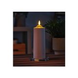 Ikea Quick Led'Li Blok Mum Yükseklik 19 Cm Dekoratif Led Aydınlatma Silindir Lamba Beyaz Plastik