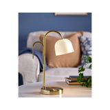 IKEA QUICK Led'li Masa Lambası, 32 cm Yükseklik, Altın, Çelik Dekoratif Ayaklı