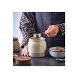 Ikea Quick Mantar Kapaklı Seramik Kavanoz Yükseklik 12 Cm Saklama Baharat Kavanozu Bej Hacim 1 Litre