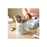 Ikea Quick Tezgah Üstü Kaşıklık Yükseklik 13,5 Cm Paslanmaz Çelik Çatal Bıçaklık Beyaz Renk Çap 12 Cm