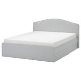 IKEA RAMNEFJALL/LINDBADEN çift kişilik karyola klovsta gri-beyaz - 99625744